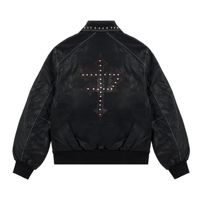 Giubbotto Propaganda in pelle Capital Varsity