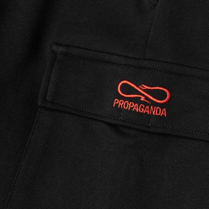 Short Cargo Propaganda Logo Embroidery Nero