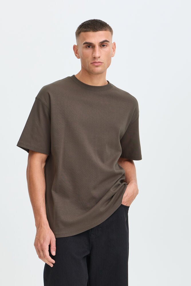 T-shirt basic cioccolato Solid