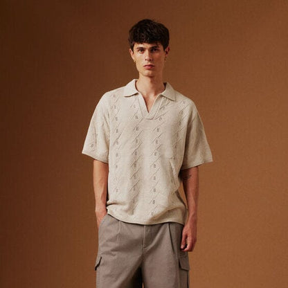 Polo in maglia SOLID beige