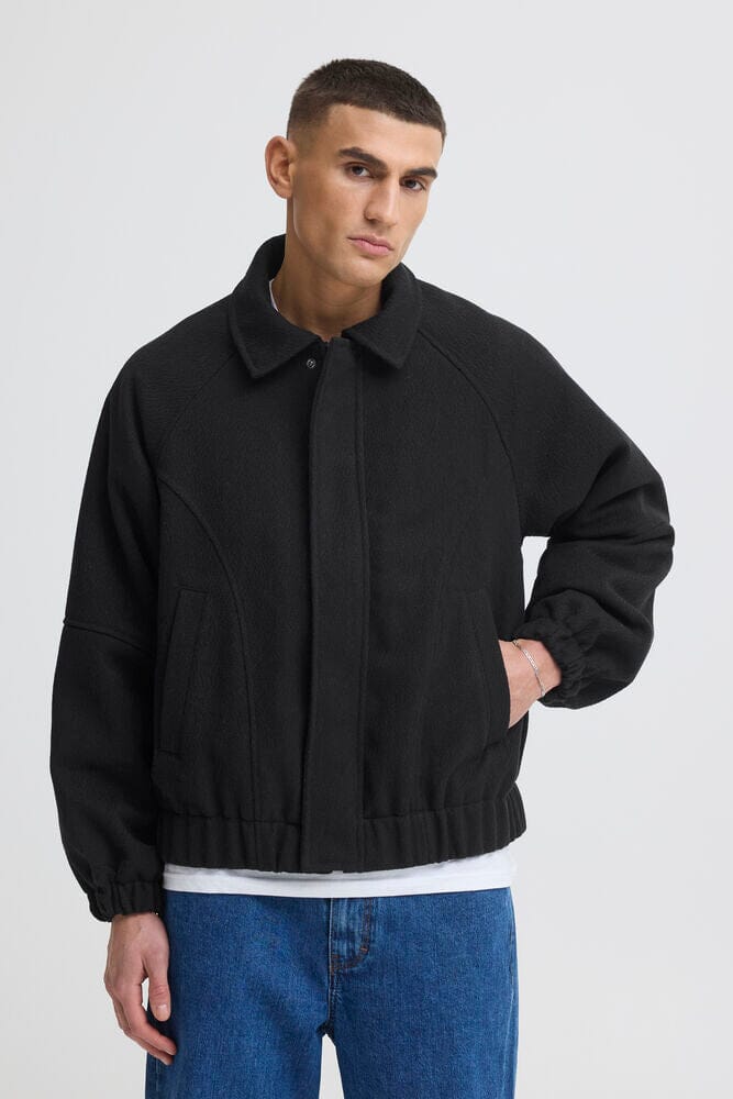 Giubbotto Bomber Testurizzato nero Solid
