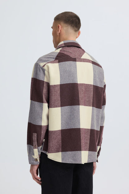 Camicia quadri Borgogna Solid
