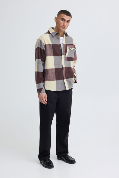 Camicia quadri Borgogna Solid