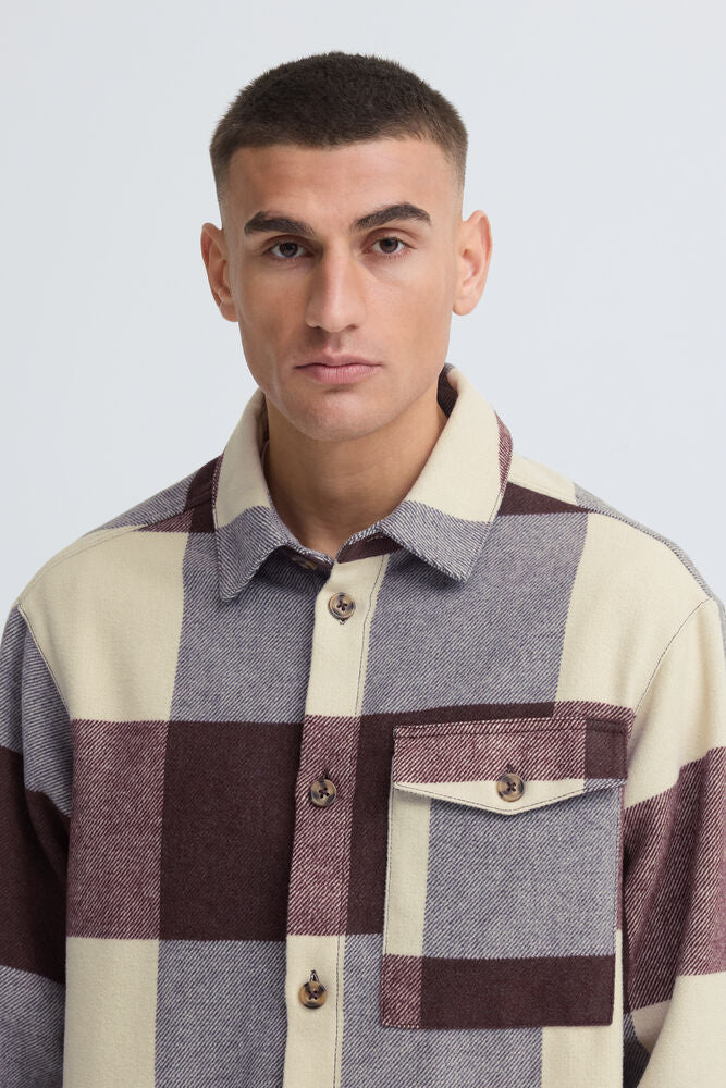 Camicia quadri Borgogna Solid