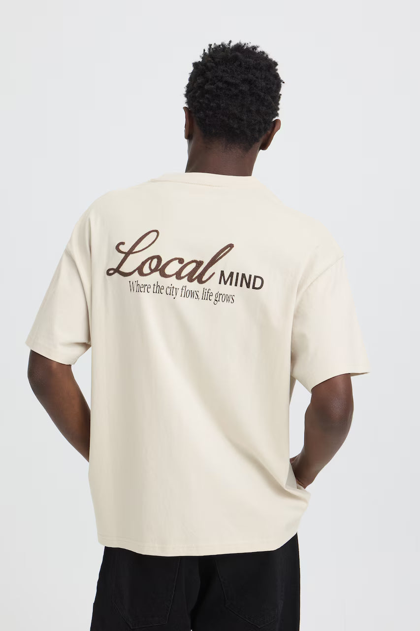 T-shirt Local Mind crema Solid