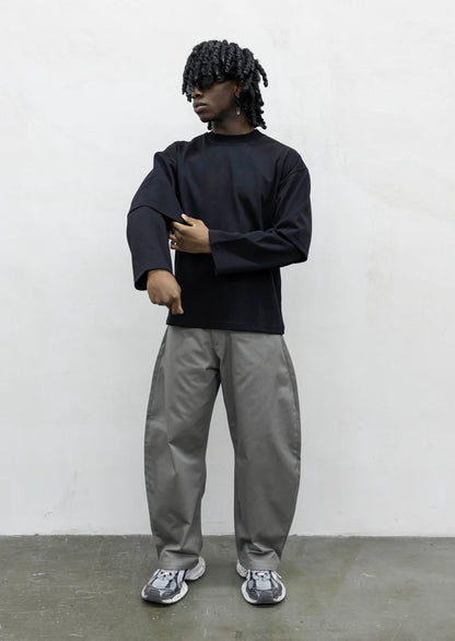 Longsleeve con Doppia Manica Nera