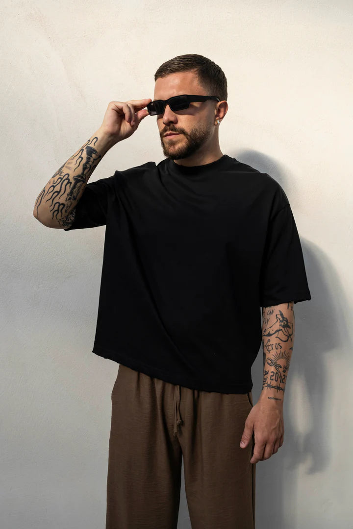 T-shirt Crop Basic Black