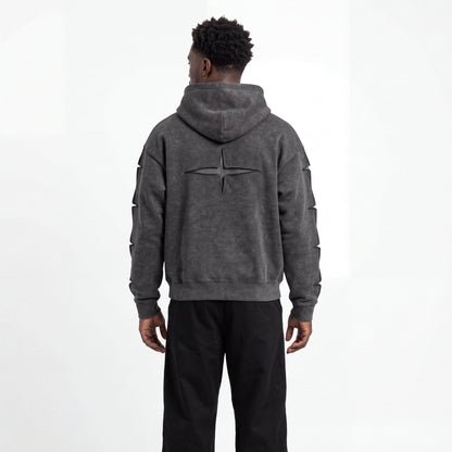 Felpa PXP "Star Cut" Zip Acid Wash