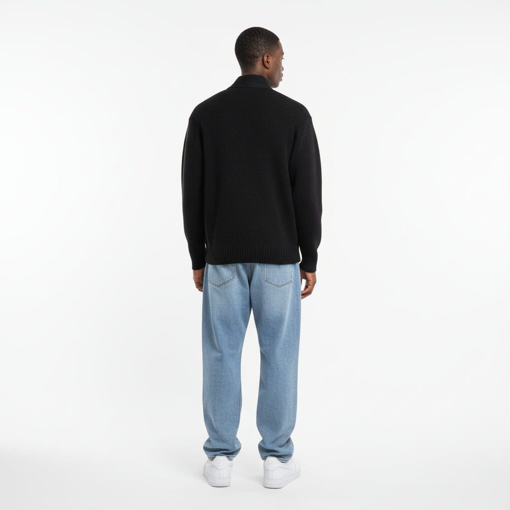 Cardigan Streetwear nero sfumato