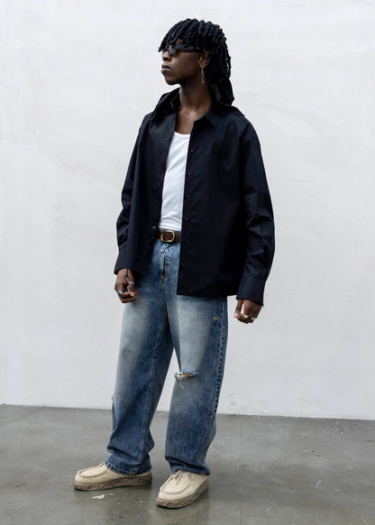 Camicia Cuff Minimal Nera