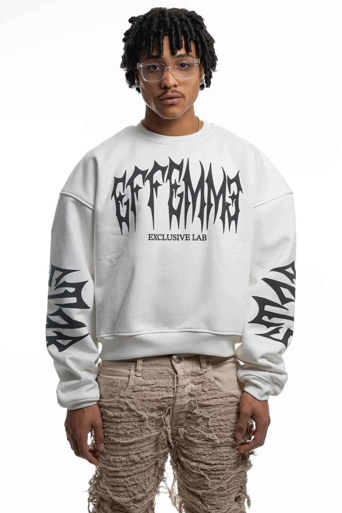 Effemme Exclusive Lab Felpa Crewneck Star White