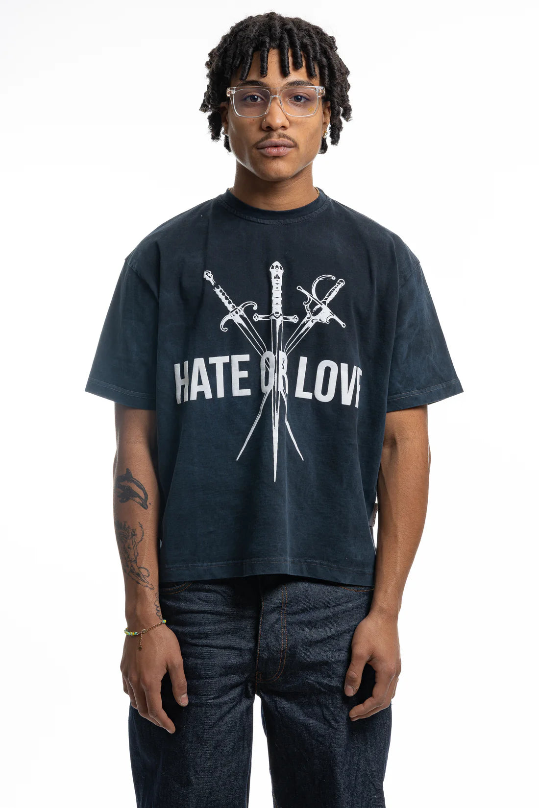 Effemme Exclusive Lab T shirt Hate Or Love Dark Blue