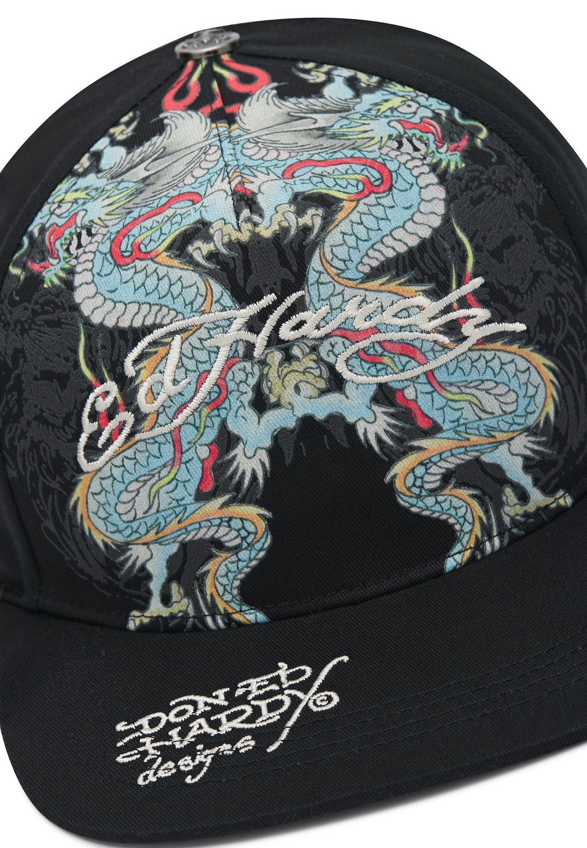 Cappello Ed Hardy Battle Dragon 5 Panel Flat Peak Cap - Black