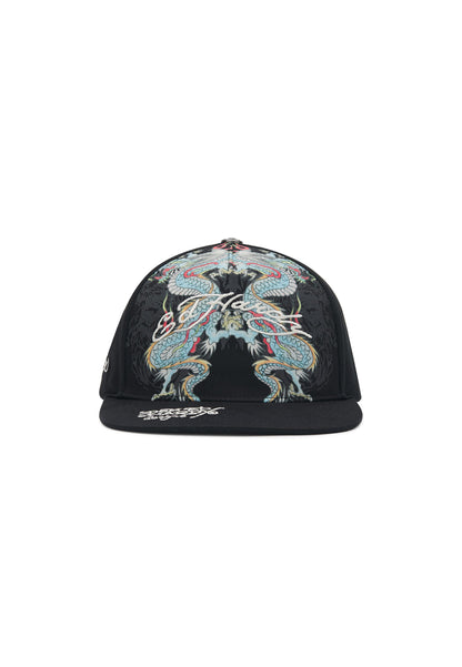 Cappello Ed Hardy Battle Dragon 5 Panel Flat Peak Cap - Black