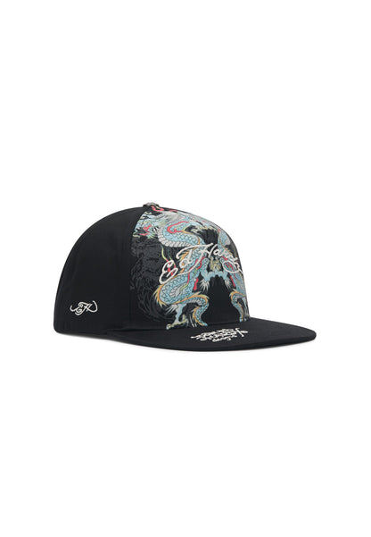 Cappello Ed Hardy Battle Dragon 5 Panel Flat Peak Cap - Black