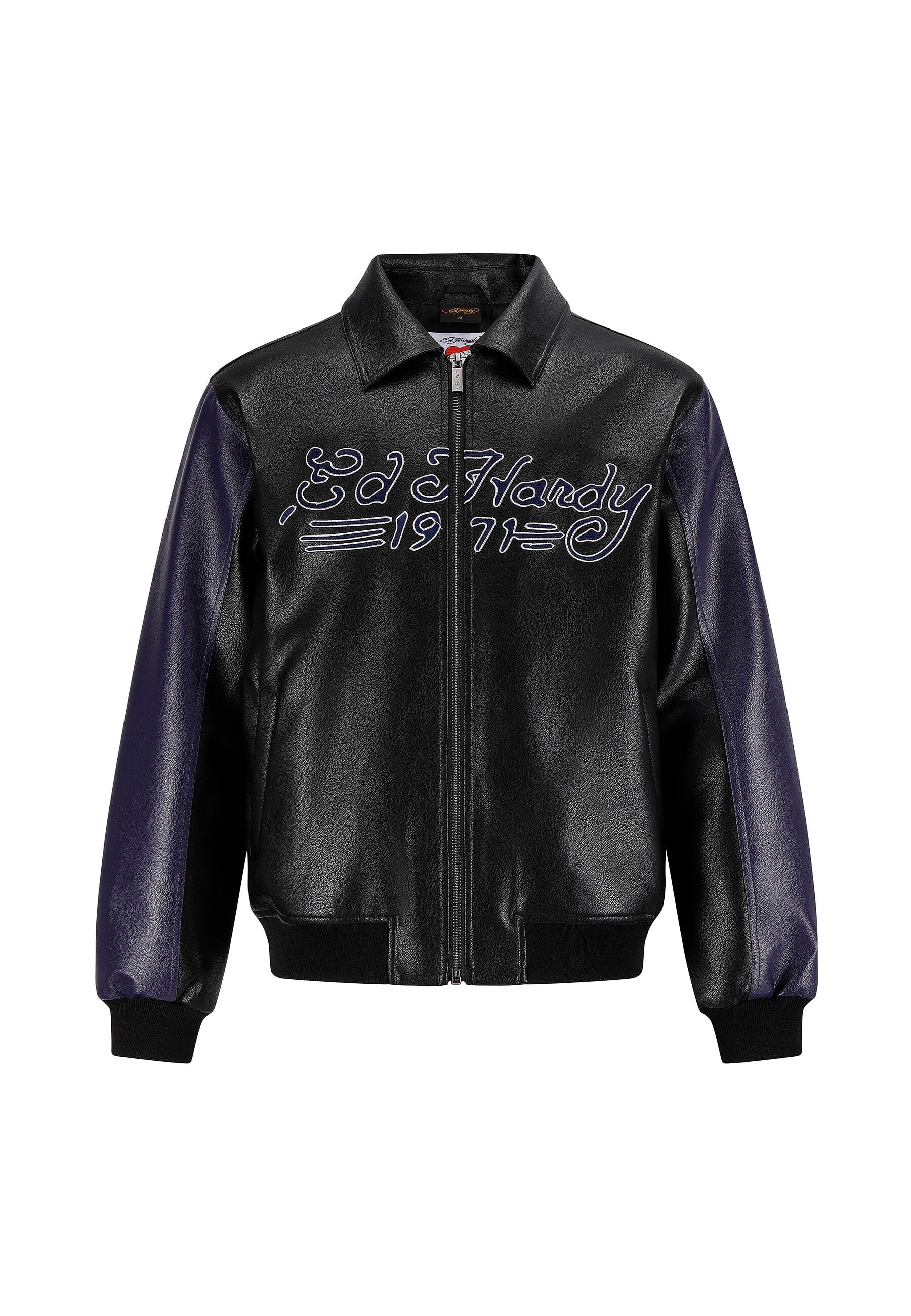 Jacket Ed Hardy in pelle Tiger Embroidery