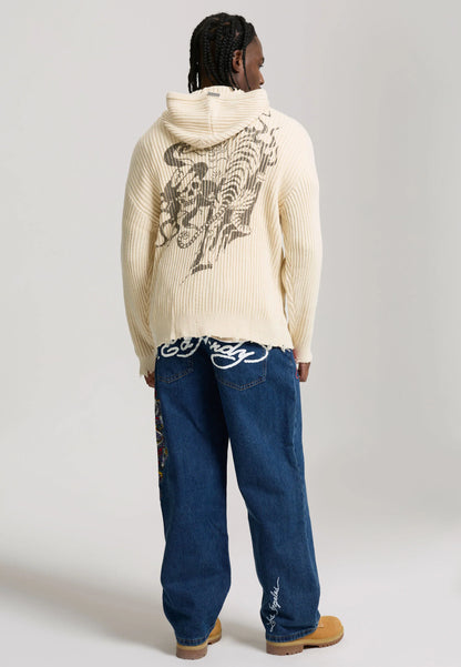 Maglione con cappuccio Ed Hardy – Tiger & Skull Graphic