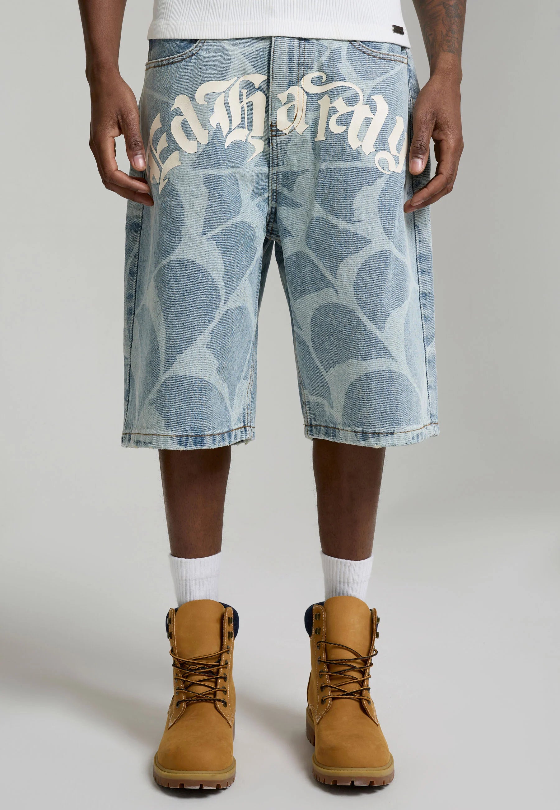 Short Ed Hardy Gothic Cobweb