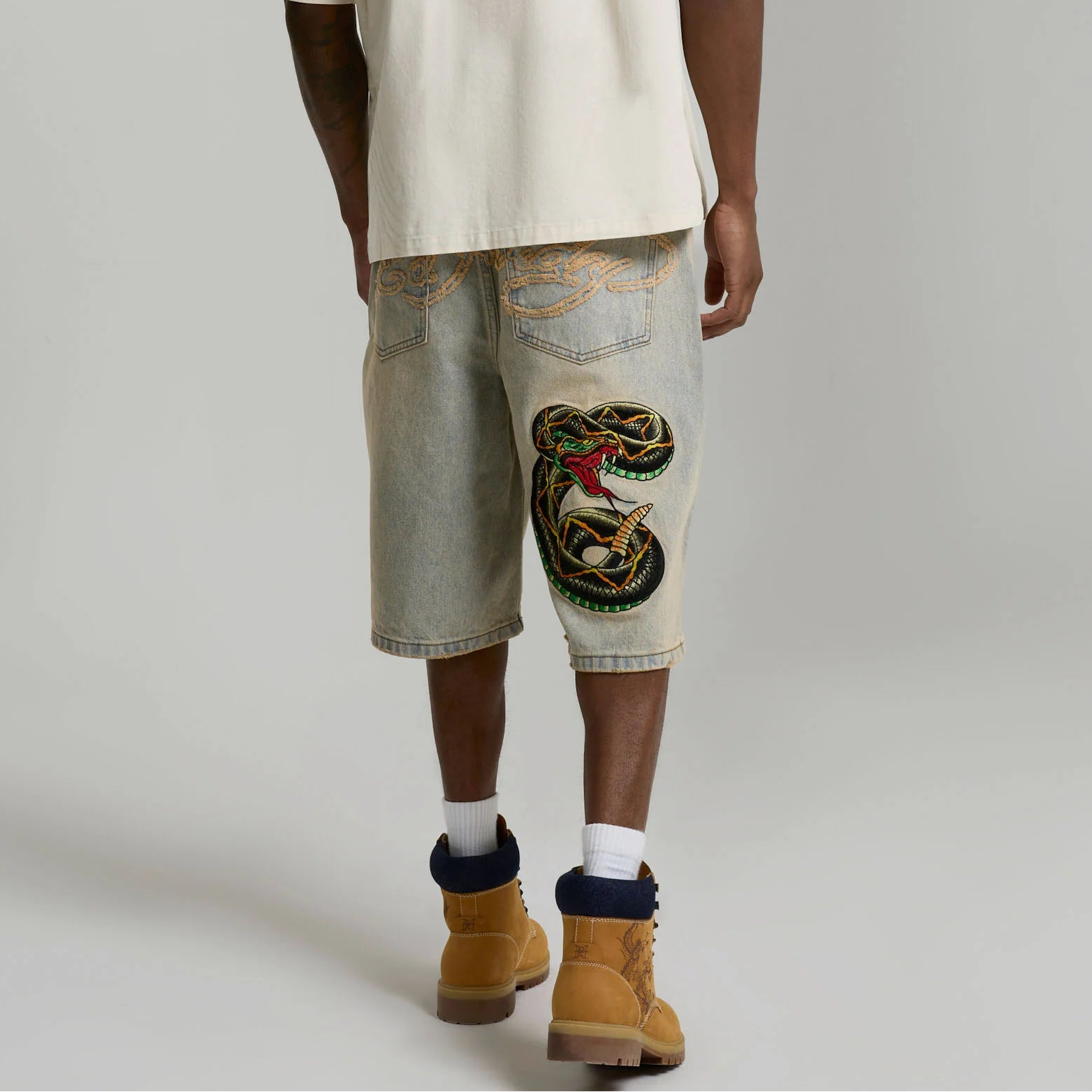 Short Ed Hardy Desert Snake Brown