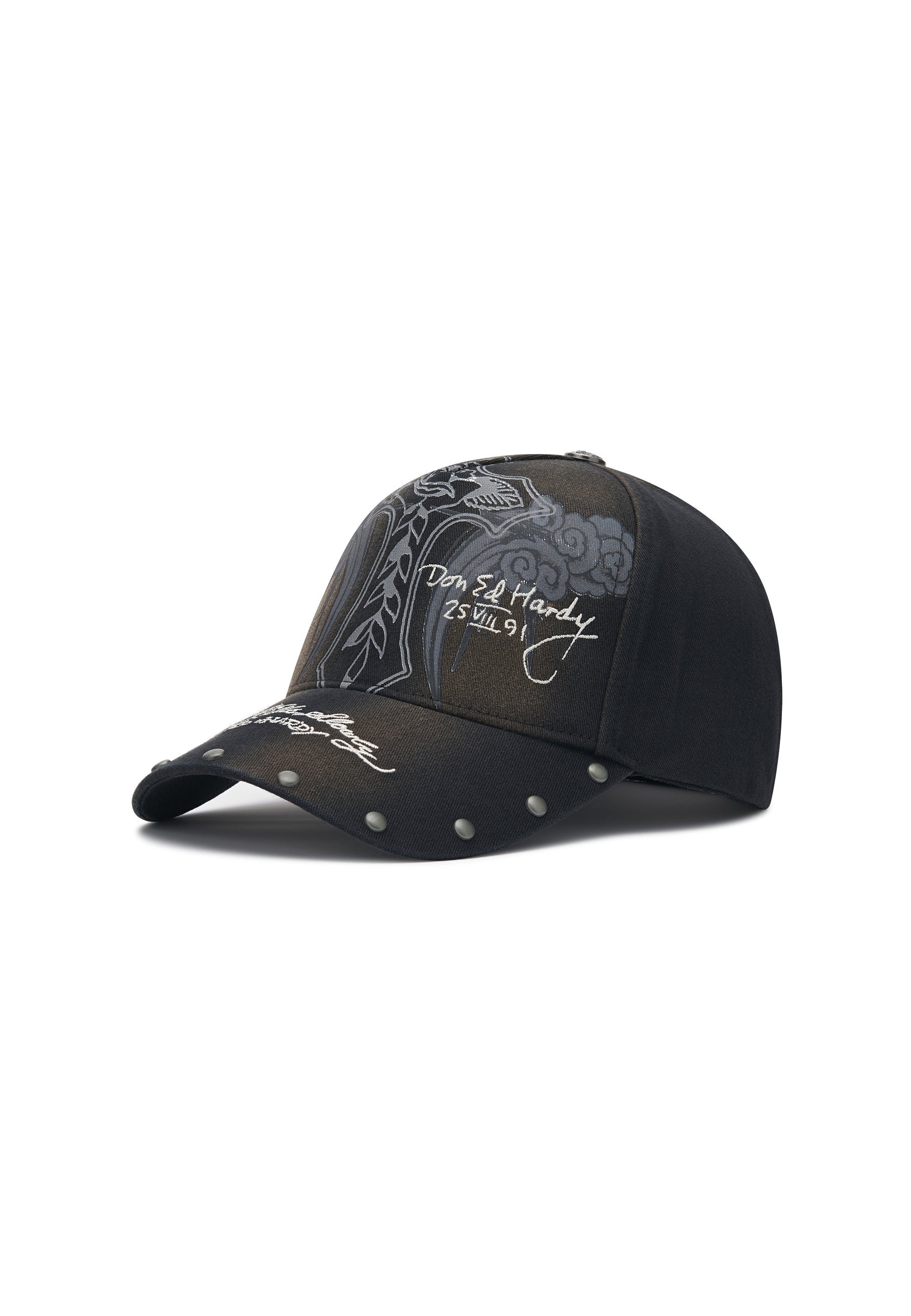 Cappello Ed Hardy Storming Rose Washed 5 Panel Trucker Cap - Black