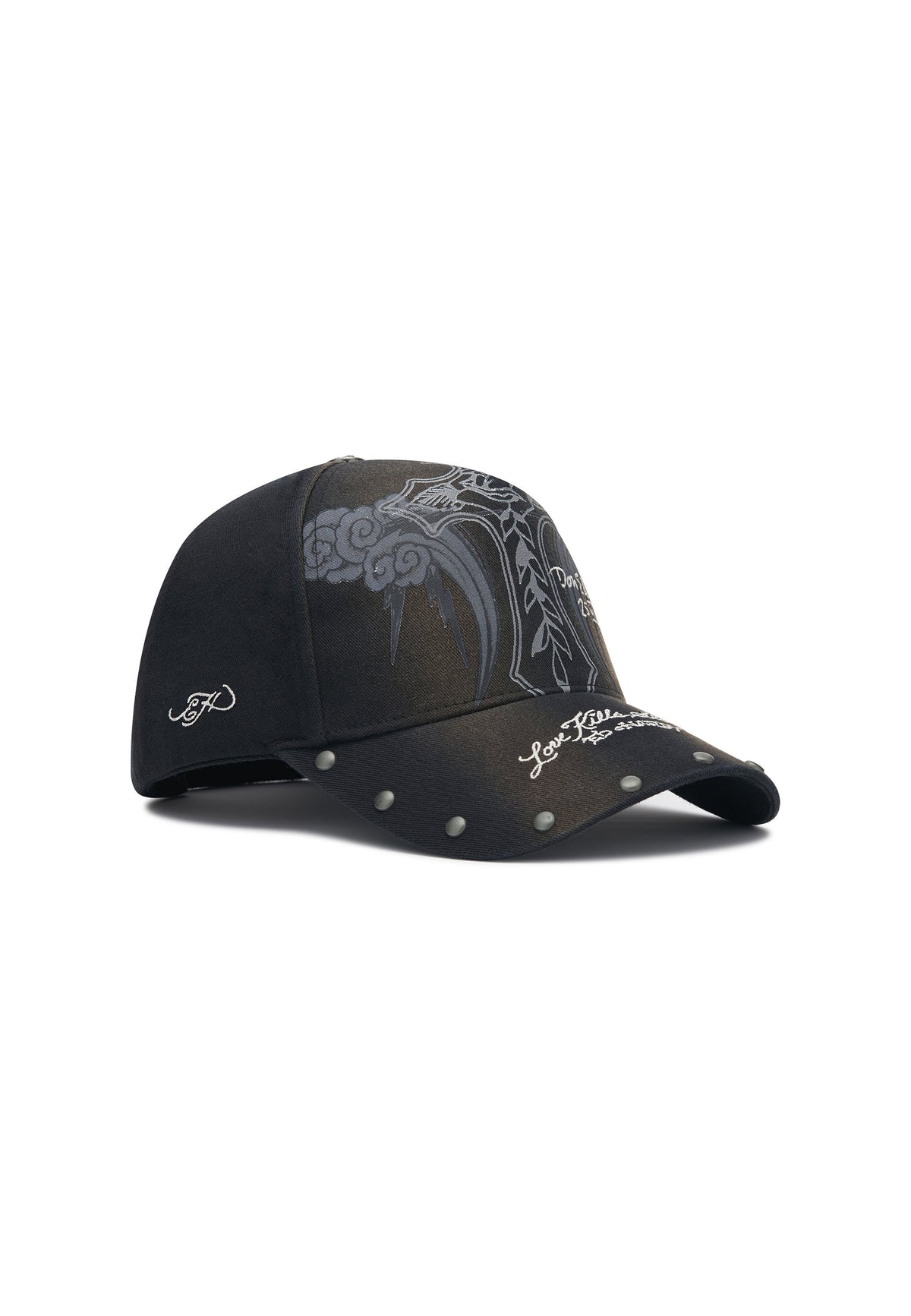 Cappello Ed Hardy Storming Rose Washed 5 Panel Trucker Cap - Black