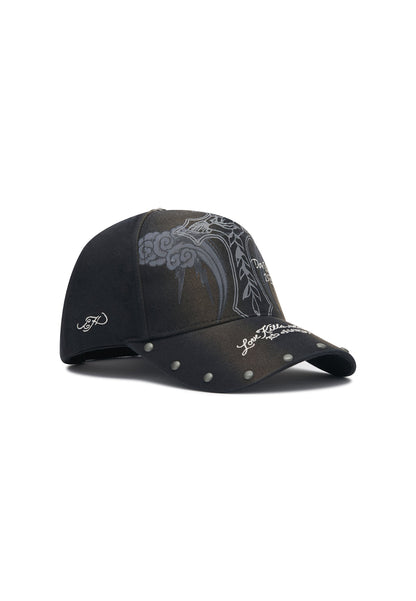 Cappello Ed Hardy Storming Rose Washed 5 Panel Trucker Cap - Black
