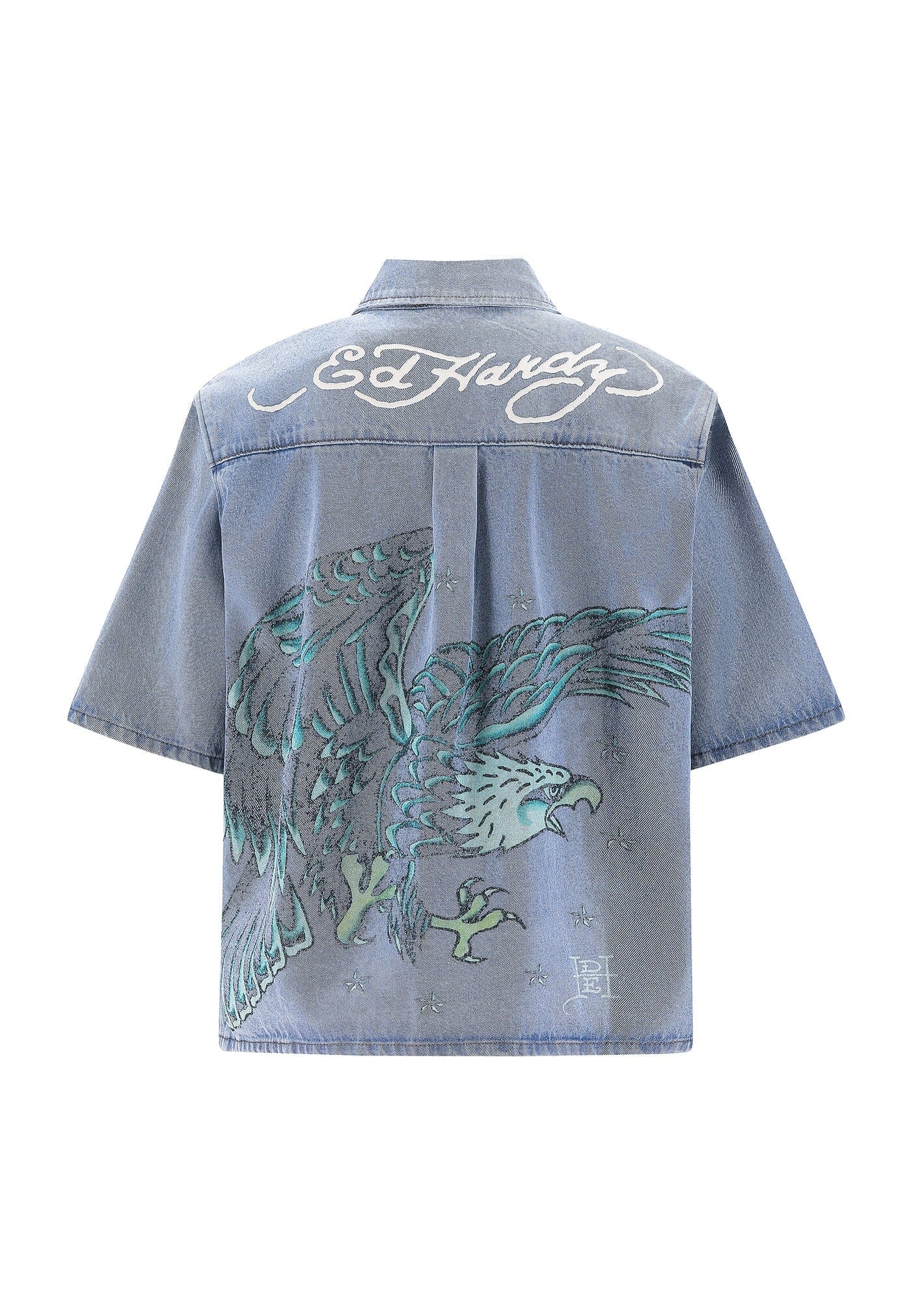 Ed Hardy Denim Shirt Eagle And Stars