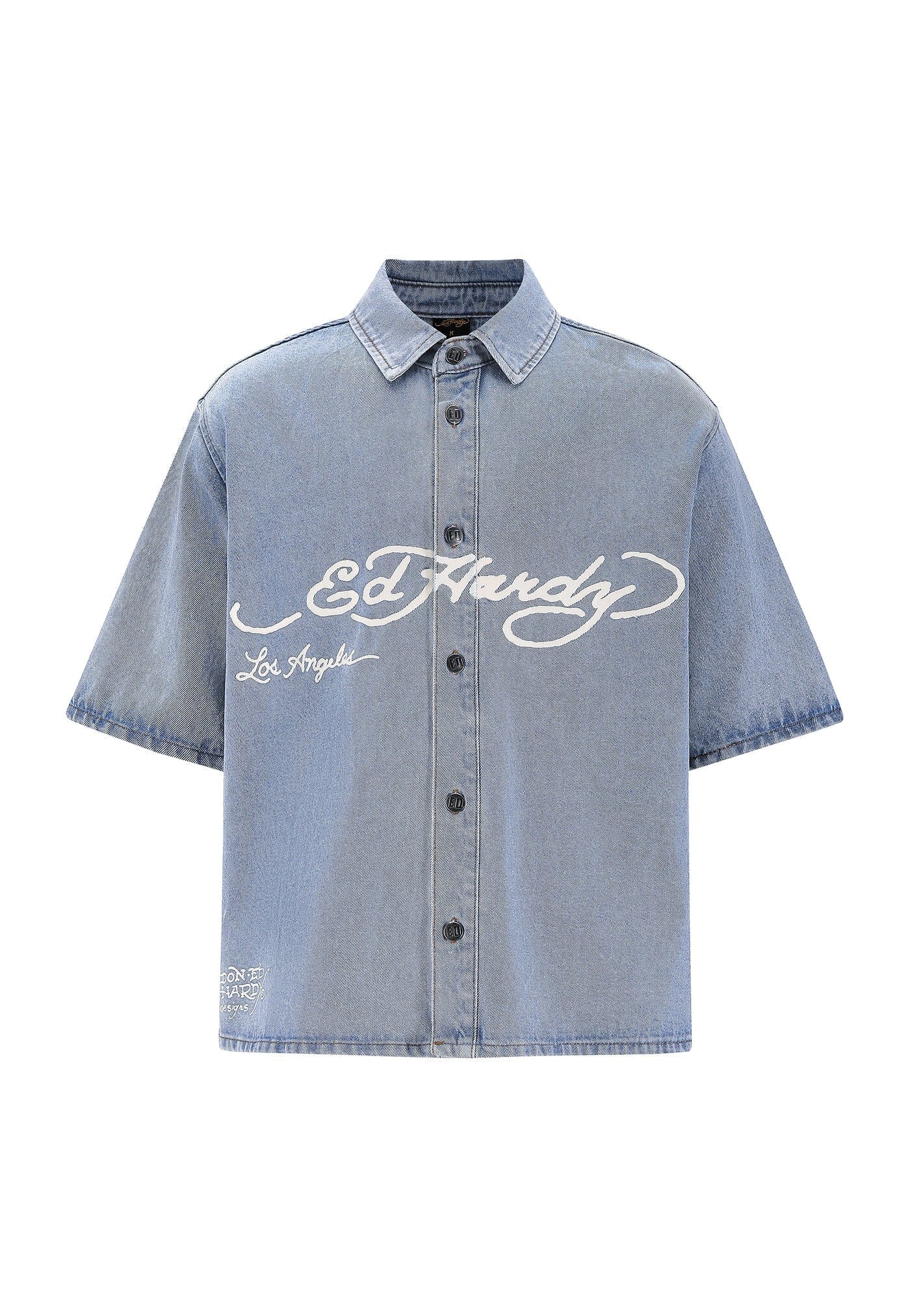 Ed Hardy Denim Shirt Eagle And Stars