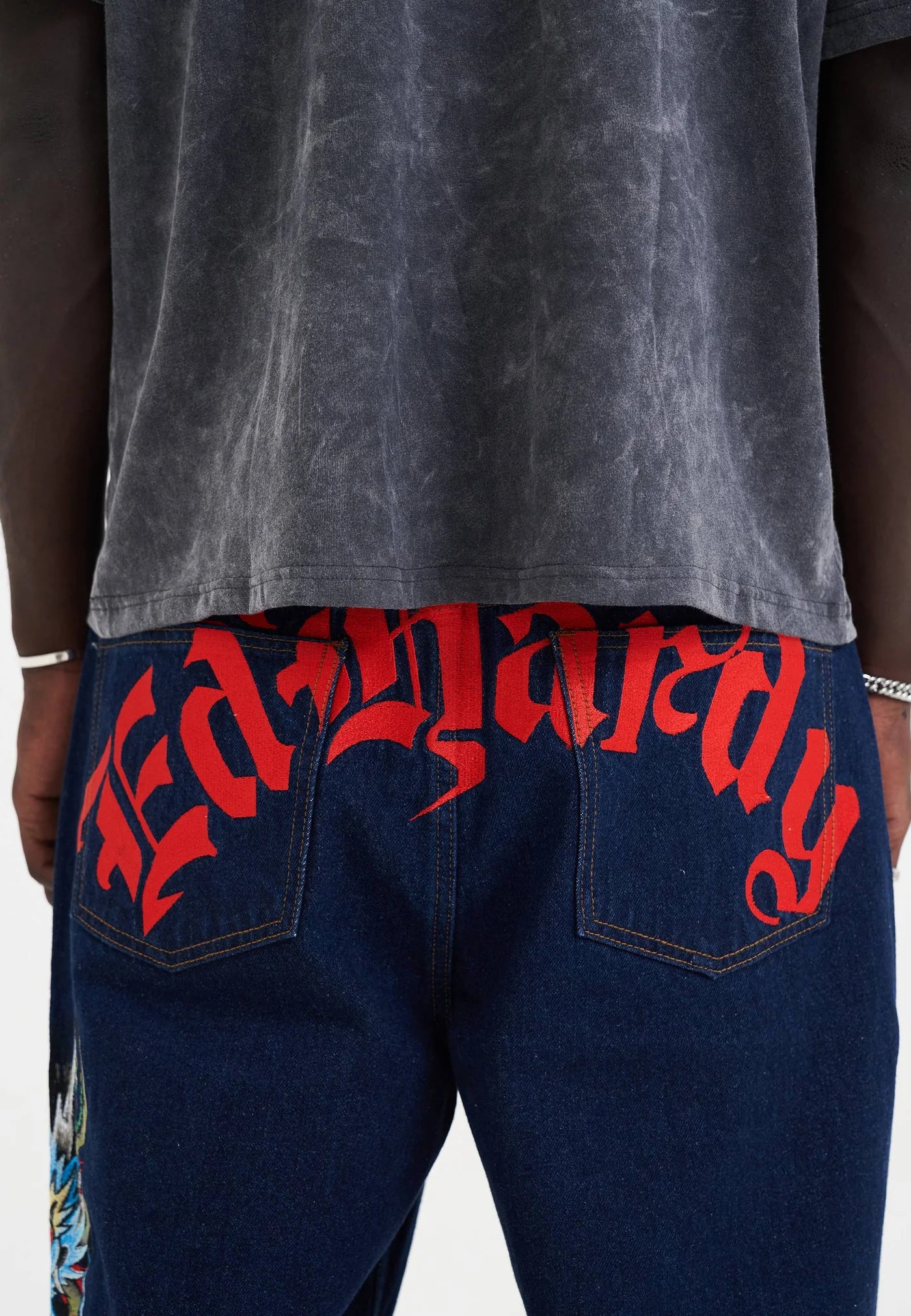 Ed Hardy Medusa Drag Denim Shorts Blue