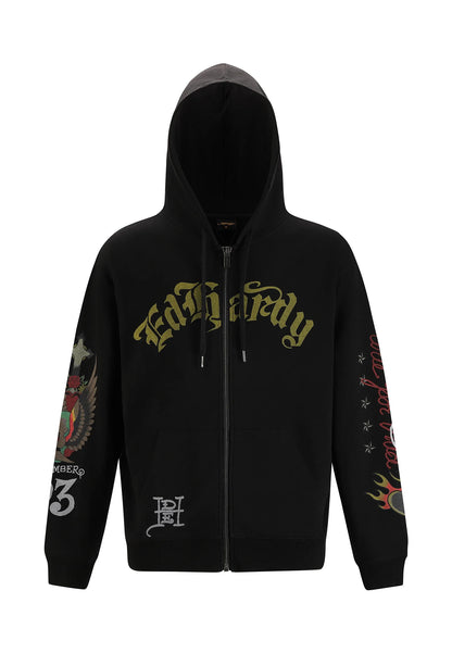 Ed Hardy Skull Out Of Hell Hoodie