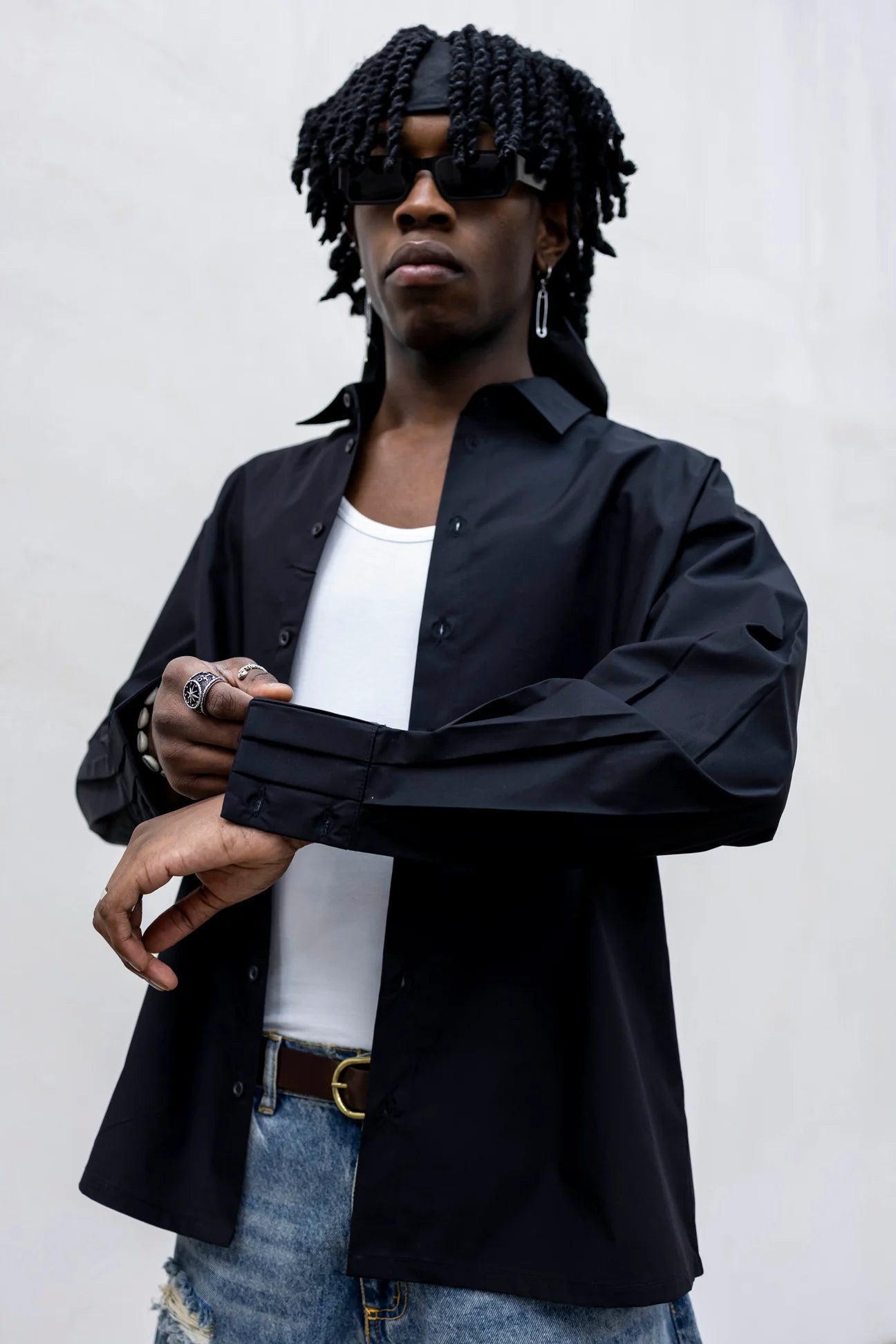 Camicia Cuff Minimal Nera