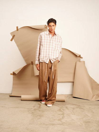 Pantaloni C/inserto Boxer Beige Minimal Couture
