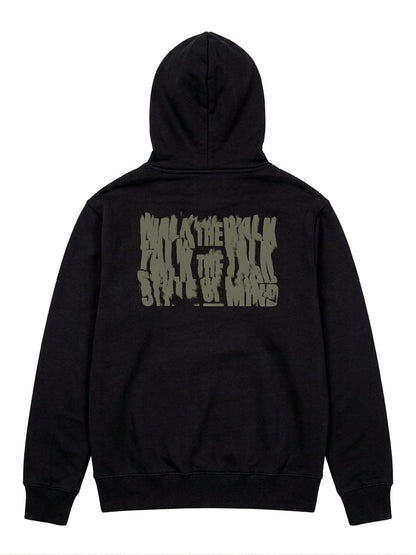 Felpa Cappuccio Mottos 5tate of Mind Total Black