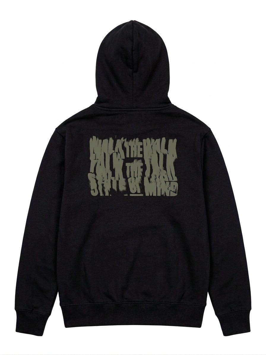 Felpa Cappuccio Mottos 5tate of Mind Total Black