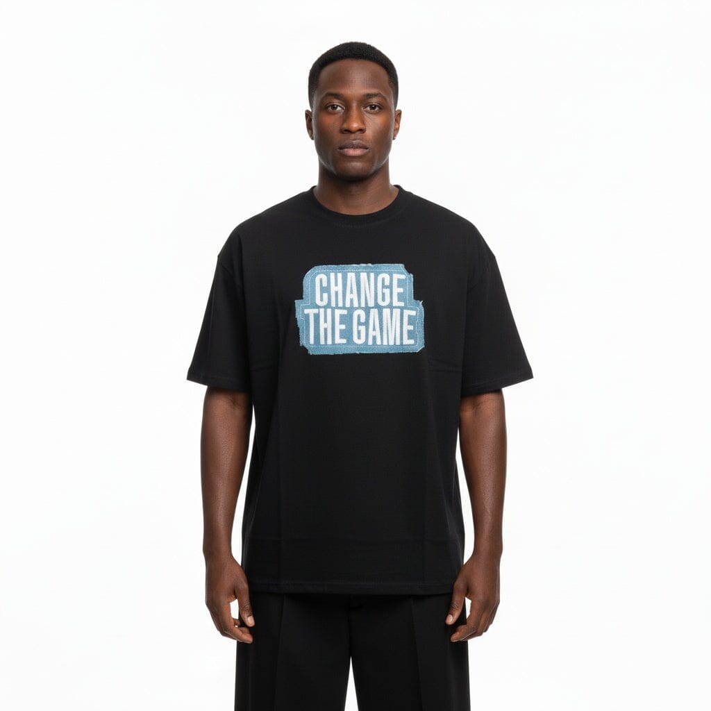 T-Shirt PXP "Change The Game" Patch Denim nera