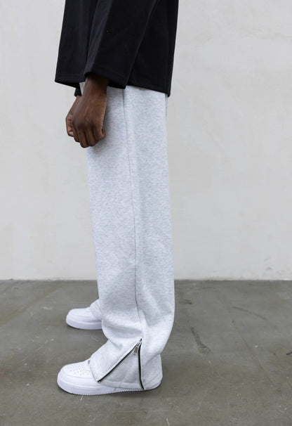 Pantalone Tuta Balloon con Zip Regolabile Grigio