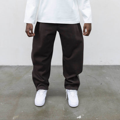 Pantalone Tuta Balloon con Zip Regolabile Marrone