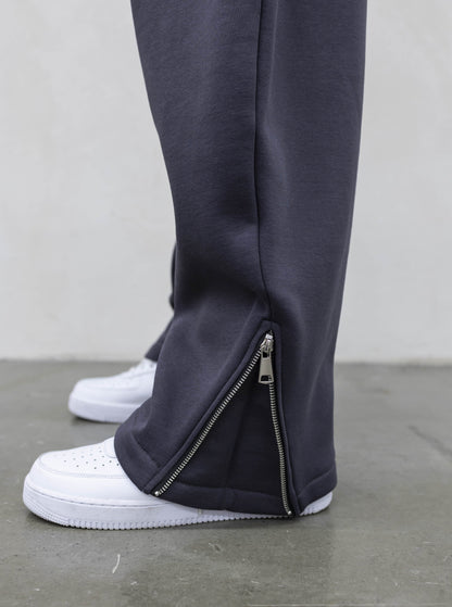 Pantalone Tuta Balloon con Zip Regolabile Piombo