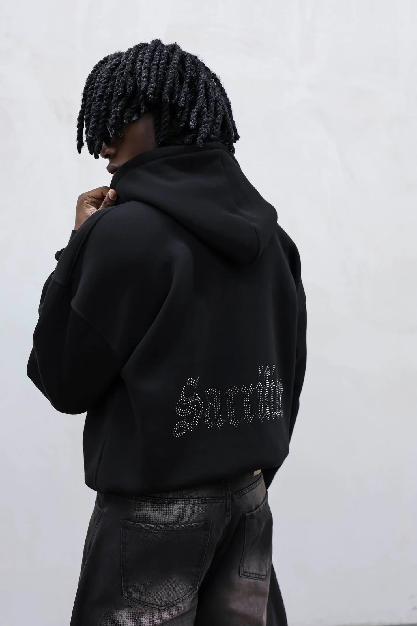 Felpa Nera Sacrifice Strass