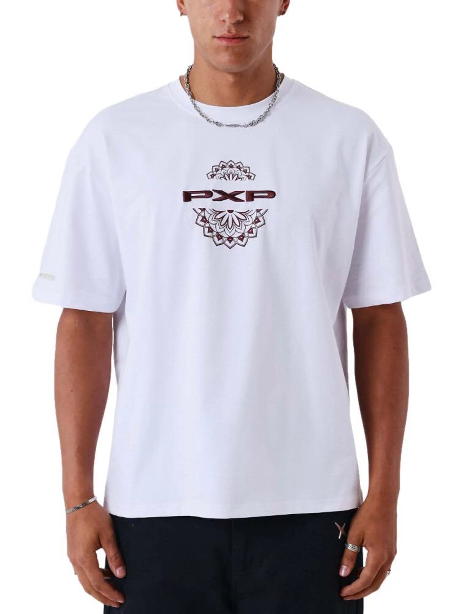 T-shirt grafica mandala PXP bianca