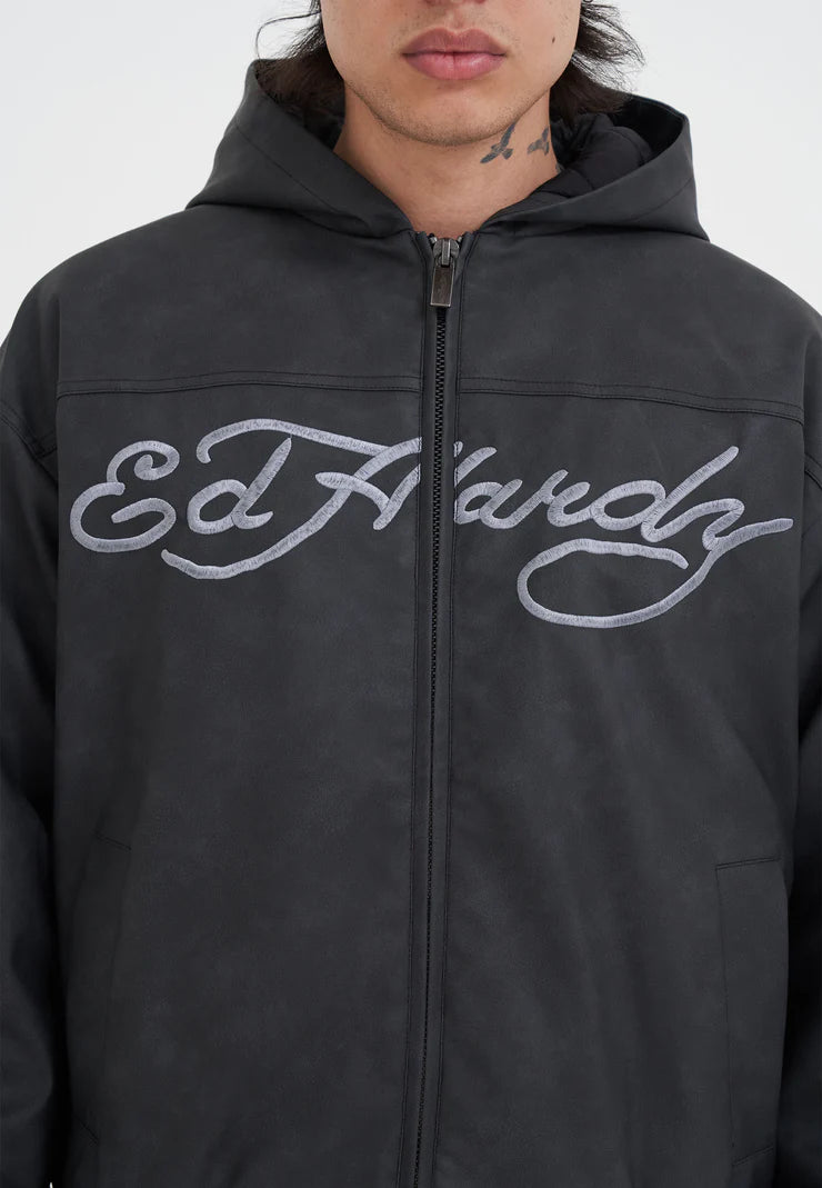 Jacket Ed Hardy in pelle