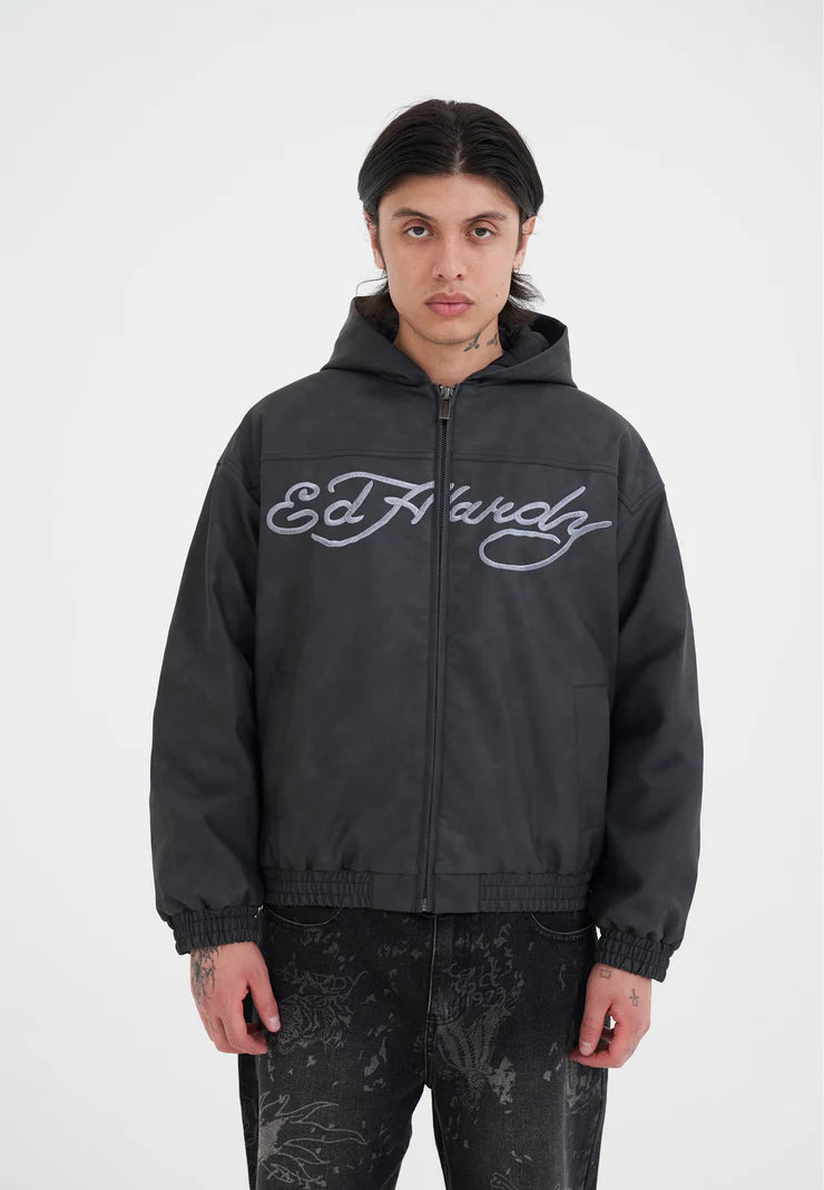 Jacket Ed Hardy in pelle