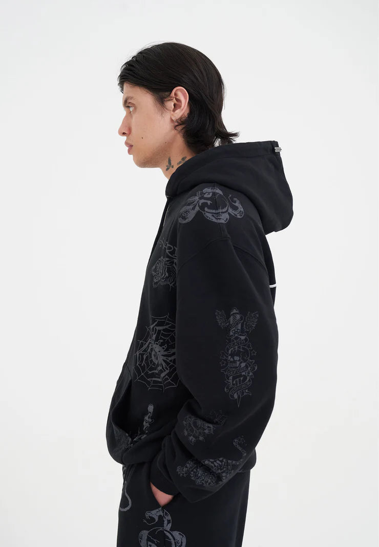 Felpa Ed Hardy Tattoo Club Zip Thru