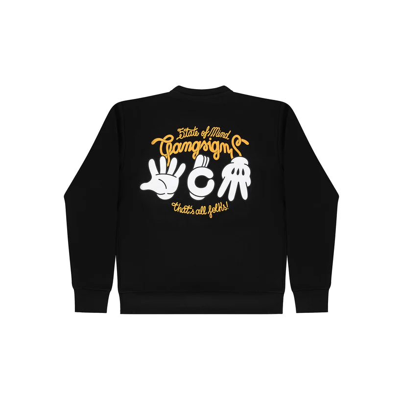 Felpa 5tate Of Mind "5OM GRFX" Gang Signs Crewneck Black