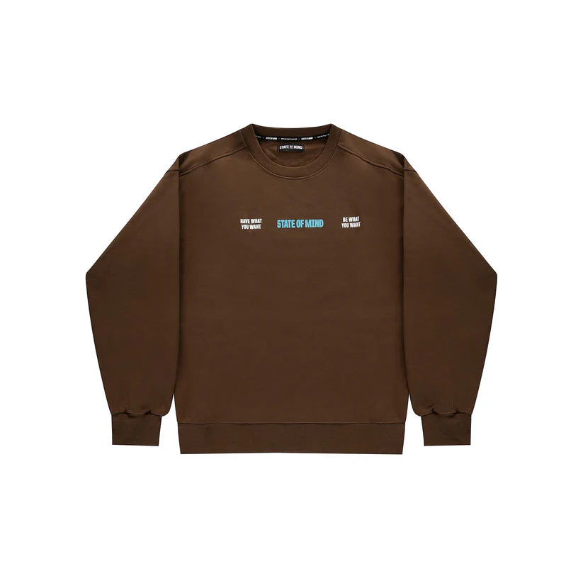 Felpa 5tate Of Mind "5OM WORD UP" Sky Is The Limit Crewneck Brown