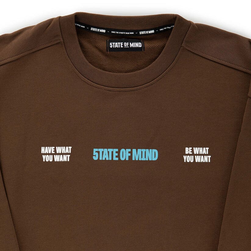 Felpa 5tate Of Mind "5OM WORD UP" Sky Is The Limit Crewneck Brown