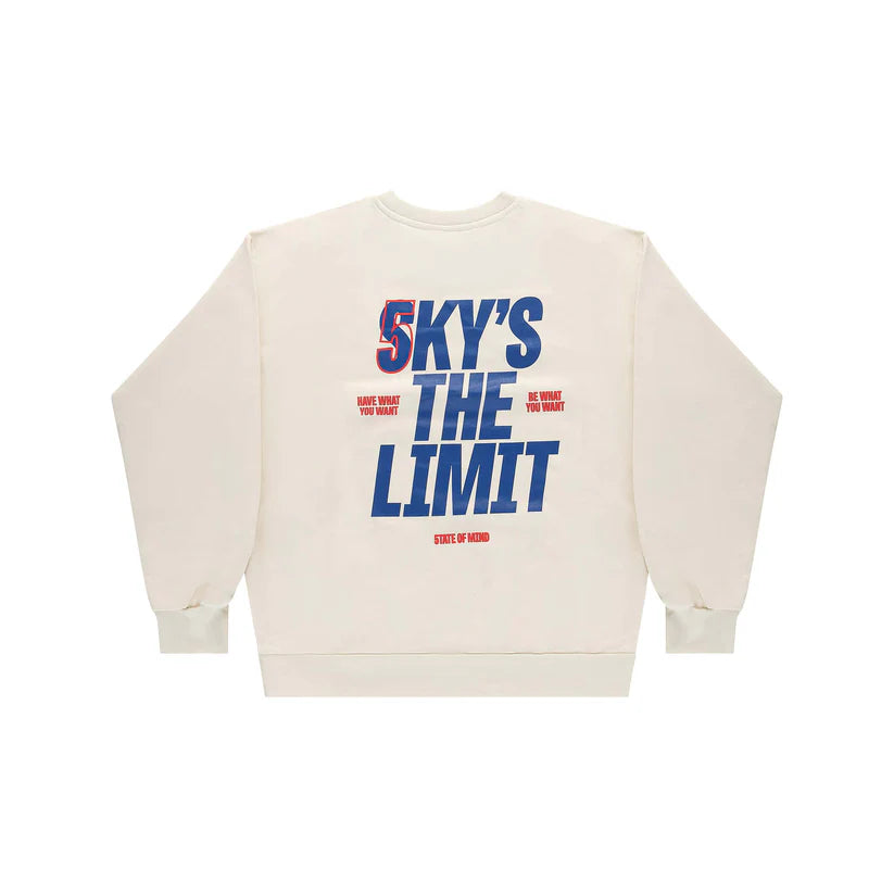 Felpa 5tate Of Mind "5OM WORD UP" Sky Is The Limit Crewneck Off white