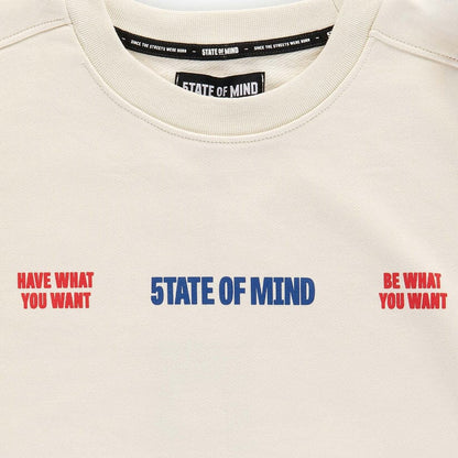 Felpa 5tate Of Mind "5OM WORD UP" Sky Is The Limit Crewneck Off white