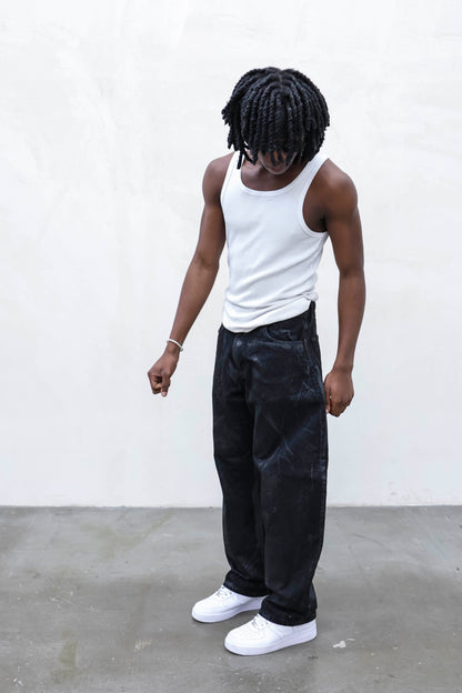 Jeans Balloon Nero Marmorizzato