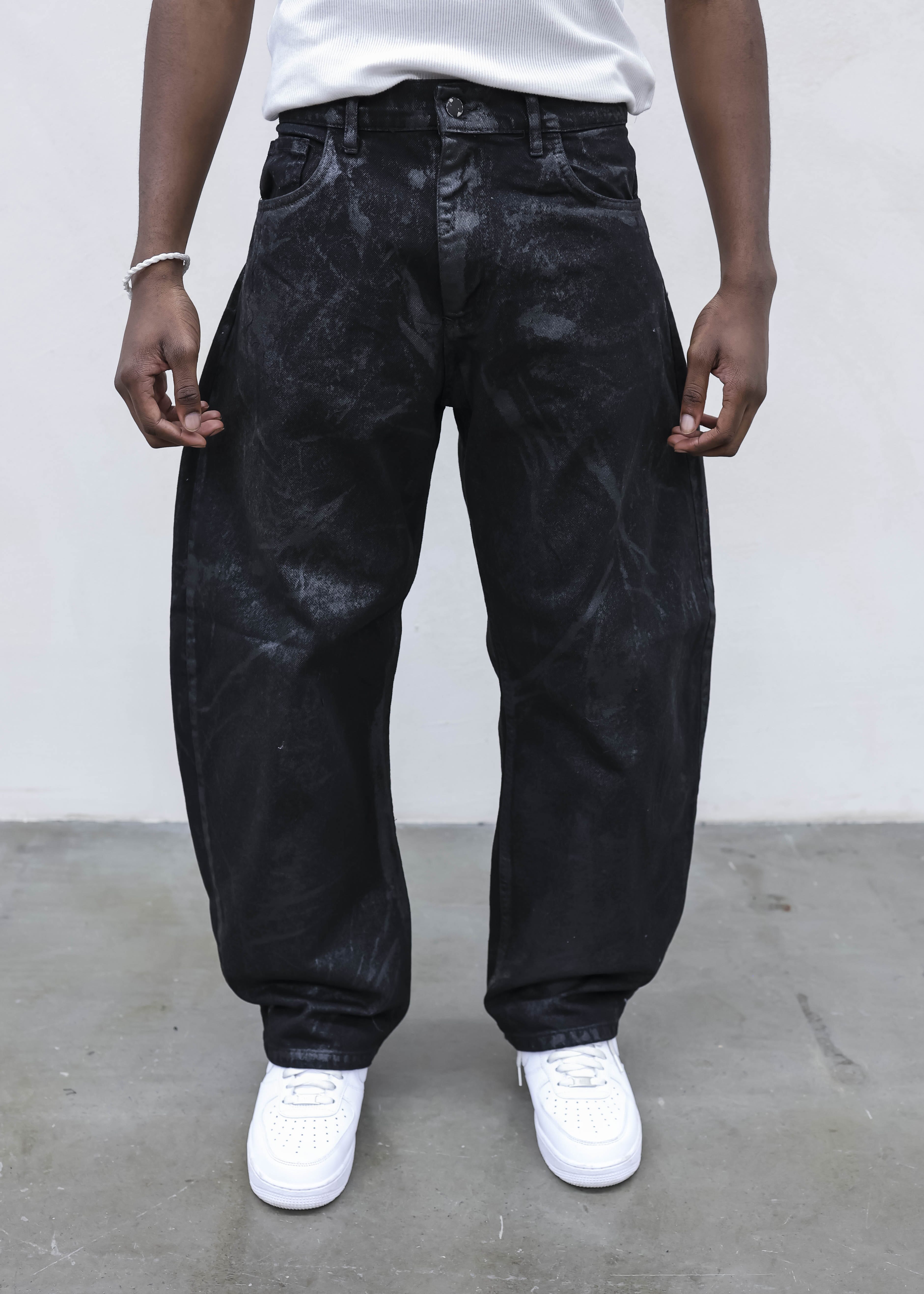 Jeans Balloon Nero Marmorizzato